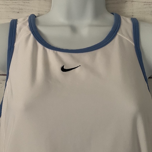 Nike Court Dri-Fit Racerback Tank Top - White with Blue trim, mesh inserts - Picture 4 of 11